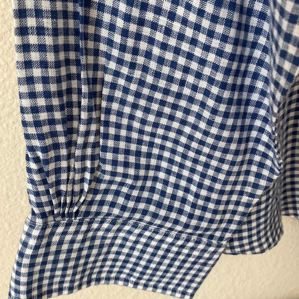 Brooks Brothers Regent Fit Men’s Shirt L 100%Linen White&Blue Plaid ButtonDown - Picture 7 of 9